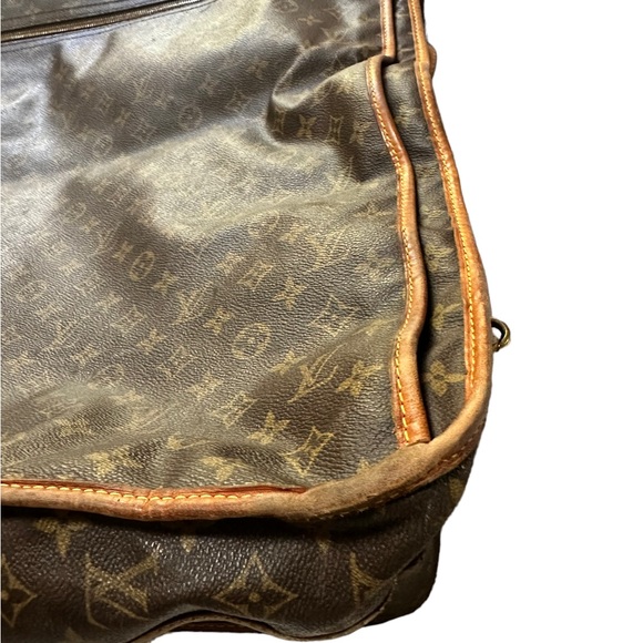 Vintage, Brown Leather Louis Vuitton Monogram Garment bag with canvas strap - Picture 8 of 16